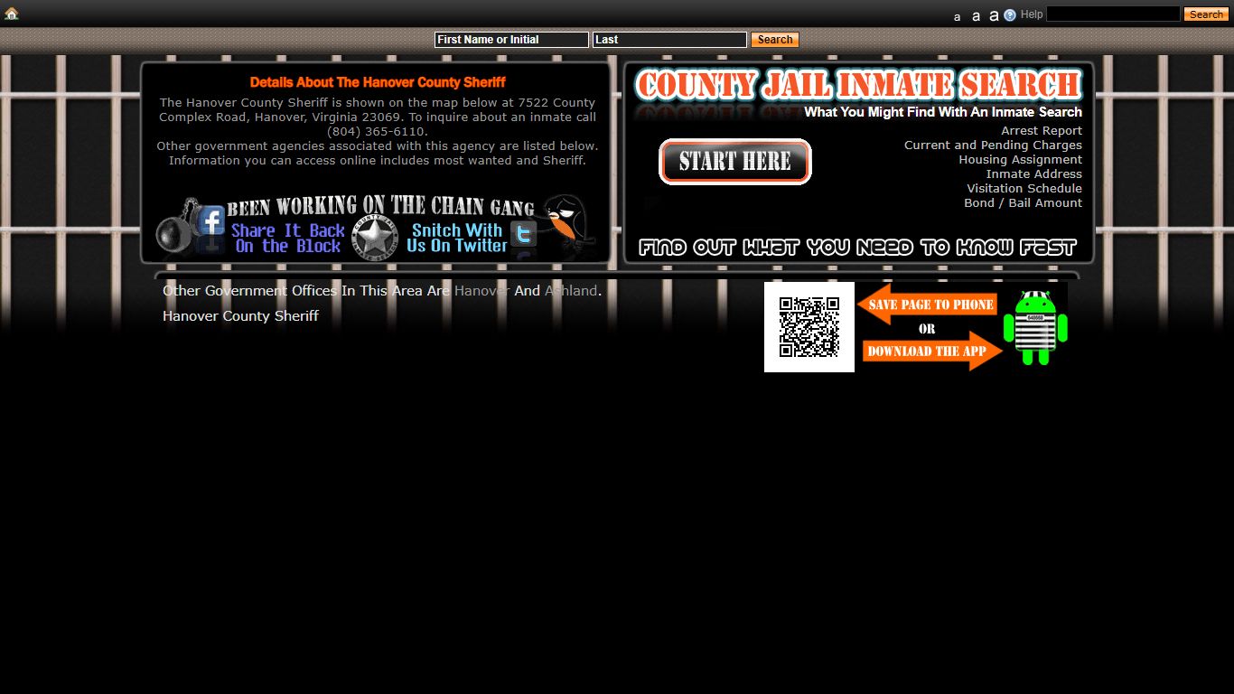 Hanover, Virginia - County Jail Inmate Search
